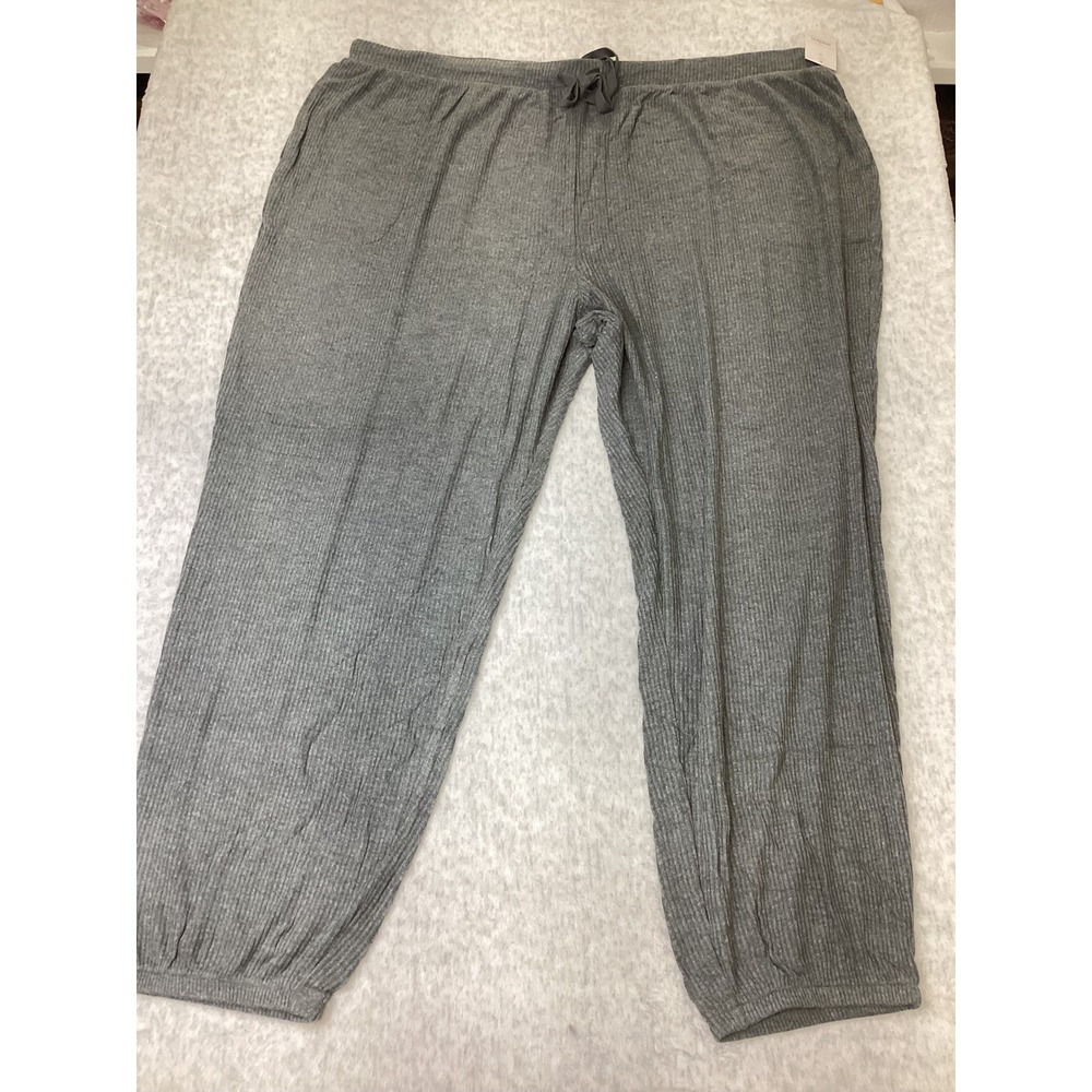 Auden‎ Dark Gray Ribbed Pajama Jogger Pants Womens 3X Drawstring Waist NEW…